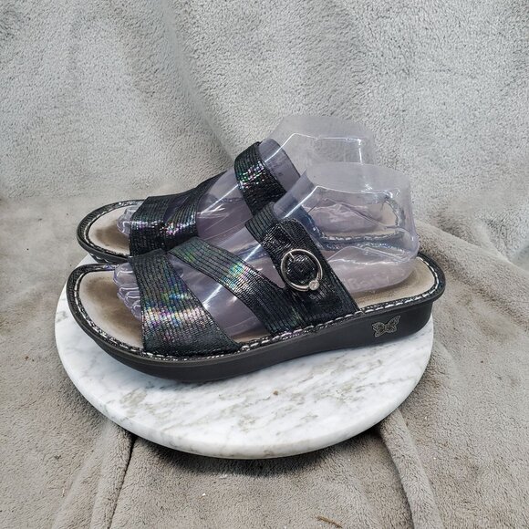 Alegria Shoes Womens EU 40 US 9.5-10 Multicolor Leather Colette Slide Sandals - Picture 1 of 10